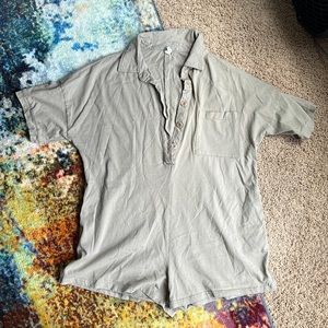 Size M sage green cotton romper